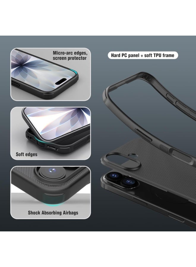 Nillkin Case Cover Super Frosted Pro  Magnetic Wireless Charging  Case Anti-Scratch & Slip For  Iphone 17 (Black) - Image 2